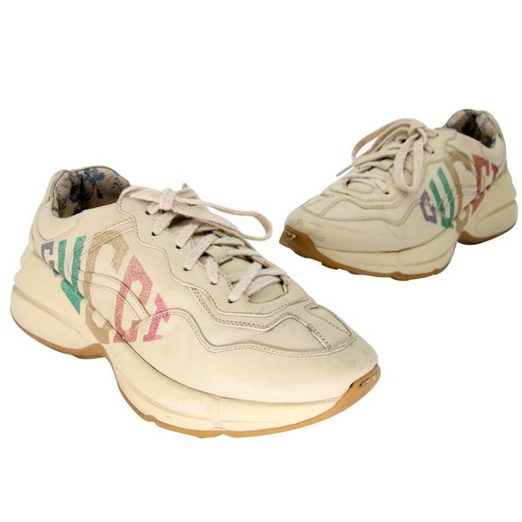 Gucci Shoes - Gucci Glitter Multicolored 40 Leather Rhyton Sneakers GG-0219N-0035